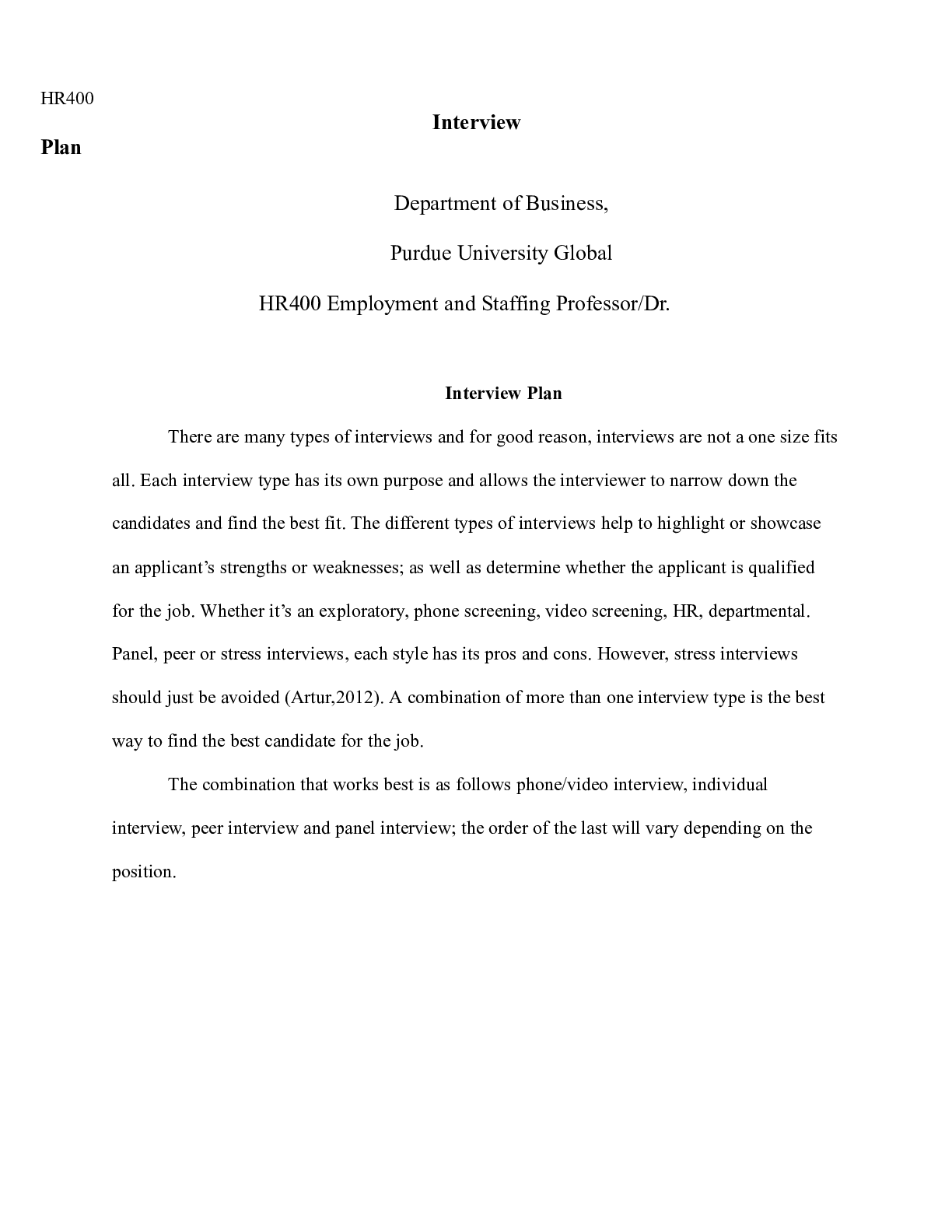 Preview image of Interview Plan.docx(1)    HR400 document